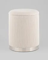 Пуф Эмили с ящиком, серебро, вельвет молочный УТ000040194 Stool Group Пуф Эмили с ящиком, серебро, вельвет молочный УТ000040194 Stool Group